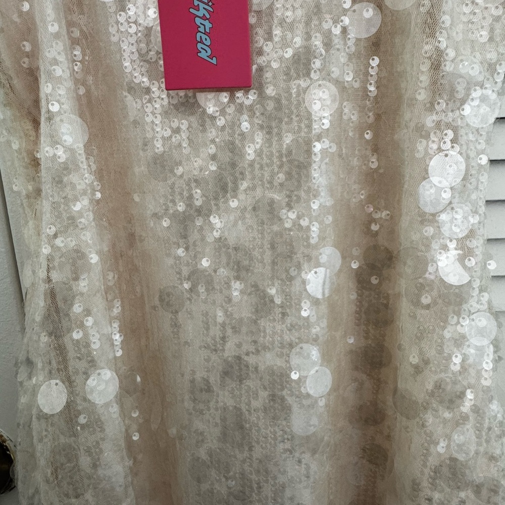 Edikted Sequin Slip Dress in Champagne - Picture 5 of 5